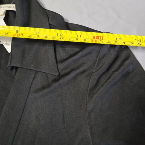 Diane Von Furstenberg Sz 4 Womens Black Long Sleeve Wrap Maxi Dress - Picture 6 of 8